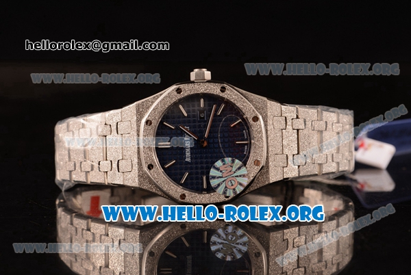 Audemars Piguet Royal Oak Lady Miyota Quartz Steel Case with Blue Dial and Steel Bracelet (EF) - Click Image to Close